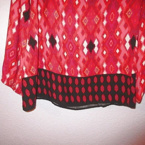 Vtg Scully Women's Top Size L Tunic Limited Edition iKat Balloon Sleeves Western - Picture 8 of 9